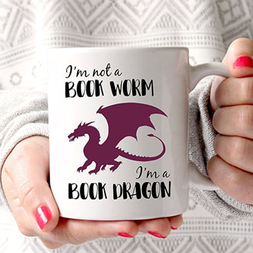 Book Dragon mug