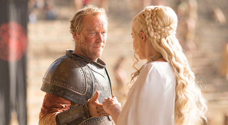 Sir Jorah Mormont and Daenerys Targaryen 