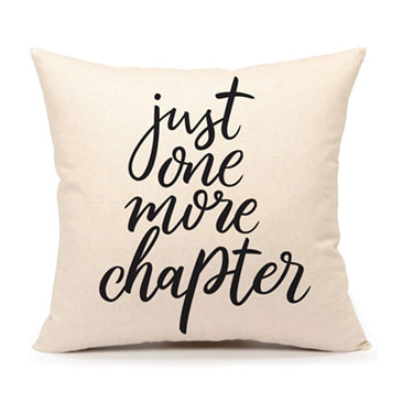 Just One More Chapter throw pillow